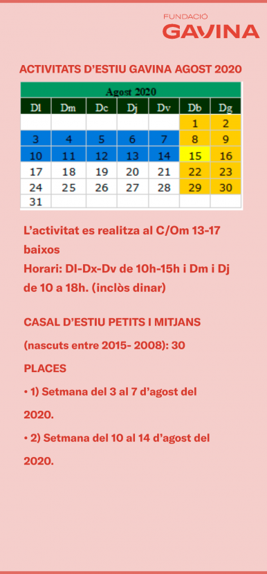 En marxa les inscripcions per les activitats d'estiu